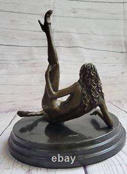 Bronze Woman, Erotic, Nude Flesh Figurine, 100% Sculpture, 'Lost' Wax Art Deco.