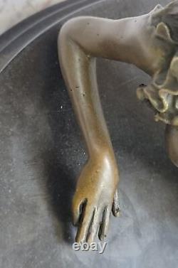 Bronze Woman, Erotic, Nude Flesh Figurine, 100% Sculpture, 'Lost' Wax Art Deco.