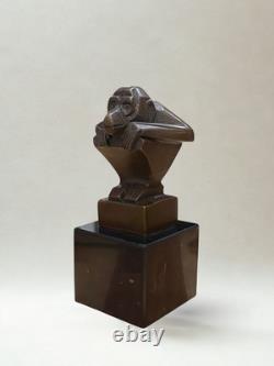 Bronze after Casimir BRAU Art Deco animal sculpture Monkey 13 cm