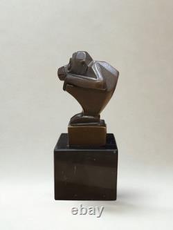 Bronze after Casimir BRAU Art Deco animal sculpture Monkey 13 cm