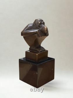 Bronze after Casimir BRAU Art Deco animal sculpture Monkey 13 cm