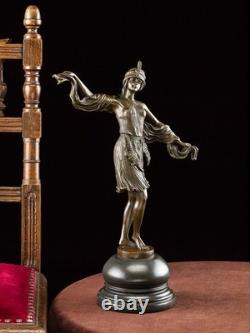 Bronze dancer statue Art Deco sculpture 28 x 40cm