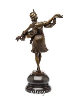 Bronze dancer statue Art Deco sculpture 28 x 40cm