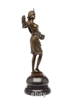 Bronze dancer statue Art Deco sculpture 28 x 40cm