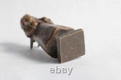 Bronze miniature Small winged girl Angel Seal Art Deco (59045)