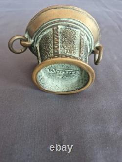 Bronze mortar and pestle signed Max Le Verrier, Art Deco, France, 1930