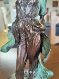 Bronze sculpture Art Nouveau woman statue, H 37, weight 5.2 kg