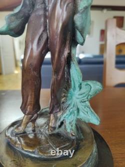 Bronze sculpture Art Nouveau woman statue, H 37, weight 5.2 kg