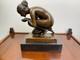 Bronze Sculpture Of A Woman, The Drinker, Art Deco After E. Wenck