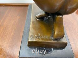 Bronze sculpture of a woman, The Drinker, Art Deco after E. Wenck