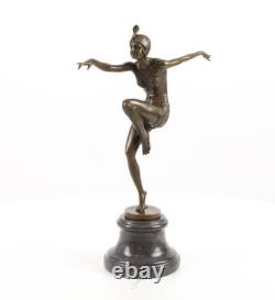 Bronze sculpture of an Art Deco dancer after Ferdinand Preiss