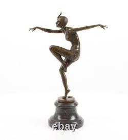 Bronze sculpture of an Art Deco dancer after Ferdinand Preiss