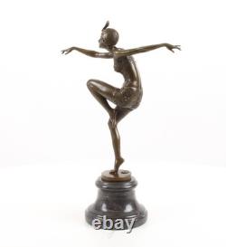 Bronze sculpture of an Art Deco dancer after Ferdinand Preiss