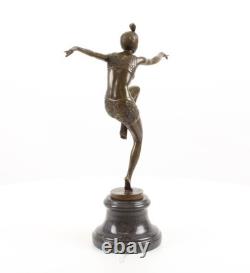 Bronze sculpture of an Art Deco dancer after Ferdinand Preiss