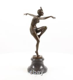 Bronze sculpture of an Art Deco dancer after Ferdinand Preiss
