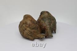 Bronze statue: Sparrow Couple Animal Art Deco Style Art Nouveau
