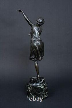 Bronze statue by Philippe Devriez Art Deco dancer 1930 M2124