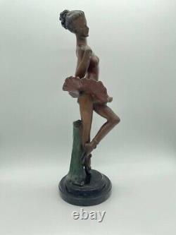 Bronze statue of a dancer by Pierre Le Faguays / Fayral Art Deco masterpiece