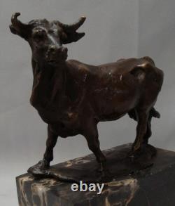 Bull Statue Sculpture Animal Style Art Deco Art Nouveau Bronze Massif