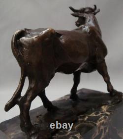 Bull Statue Sculpture Animal Style Art Deco Art Nouveau Bronze Massif