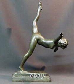 C 1930 Beautiful Bronze Sculpture Botinelly 37cm3.4kg Susse Betting Art Deco Dancer