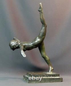 C 1930 Beautiful Bronze Sculpture Botinelly 37cm3.4kg Susse Betting Art Deco Dancer