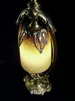 C. Ranc & Schneider Art Deco Lamp Bronze And Glass Pte Tulip 1930