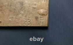 C-Rare Bronze Art Deco Medal Plaque, 96 x 96 mm, Geometric Shape, Numbered