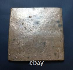 C-Rare Bronze Art Deco Medal Plaque, 96 x 96 mm, Geometric Shape, Numbered