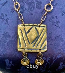 COLLIER by MICHEL BUFFET in BRONZE ART DECO ETHNIC VINTAGE No. 7ABC