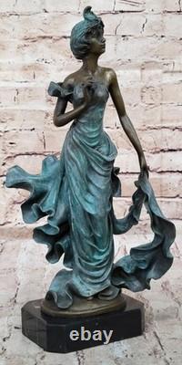 Captivating Art Deco / Nouveau 100% Bronze Charleston Dancer Figurine, Wax Metho