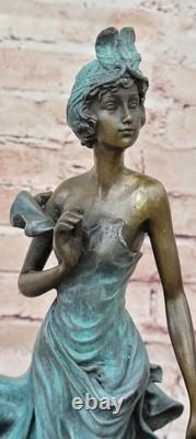 Captivating Art Deco / Nouveau 100% Bronze Charleston Dancer Figurine, Wax Metho Captivating Art Deco / Nouveau 100% Bronze Charleston Dancer Figurine, Wax Metho