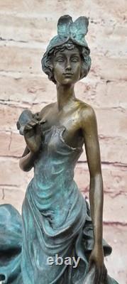 Captivating Art Deco / Nouveau 100% Bronze Charleston Dancer Figurine, Wax Metho