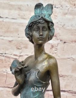 Captivating Art Deco / Nouveau 100% Bronze Charleston Dancer Figurine, Wax Metho