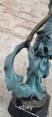 Captivating Art Deco / Nouveau 100% Bronze Charleston Dancer Figurine, Wax Metho