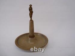 Ceramic Woman Bronze Art Deco Ring Holder (19771)