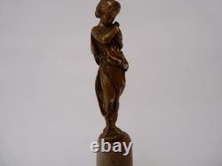 Ceramic Woman Bronze Art Deco Ring Holder (19771)
