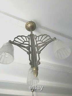 Chandelier Art Deco Sign Degue Lamp French Tulip Wall Lamp Muller Daum