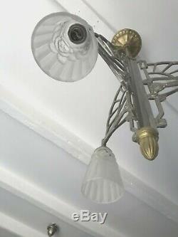 Chandelier Art Deco Sign Degue Lamp French Tulip Wall Lamp Muller Daum