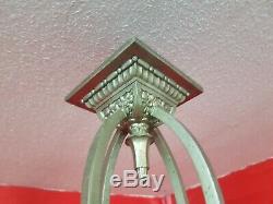 Chandelier Luster Plates Era Art Deco Bronze And Glass Mold Gilles