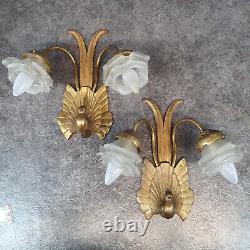 Charles Ranc Pair of Art Deco Bronze Wall Sconces with Dove Decoration ref AP179