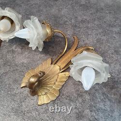 Charles Ranc Pair of Art Deco Bronze Wall Sconces with Dove Decoration ref AP179