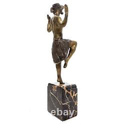 Charlotte Monginot Bronze Dancer Art Deco 1930 on Portor Base
