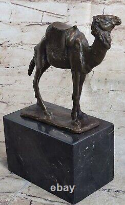 Charming Bronze Font Painted Camel Art Deco Sculpture Serre-books Figurine