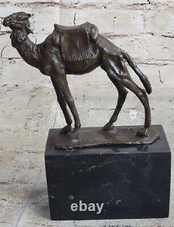 Charming Bronze Font Painted Camel Art Deco Sculpture Serre-books Figurine