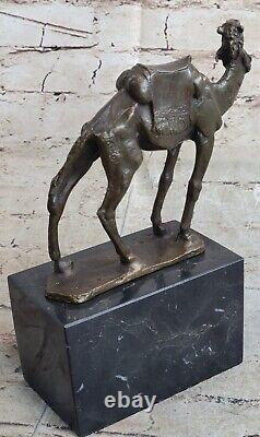 Charming Bronze Font Painted Camel Art Deco Sculpture Serre-books Figurine