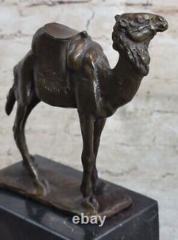 Charming Bronze Font Painted Camel Art Deco Sculpture Serre-books Figurine