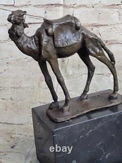 Charming Bronze Font Painted Camel Art Deco Sculpture Serre-books Figurine