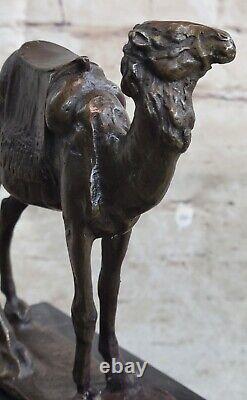 Charming Bronze Font Painted Camel Art Deco Sculpture Serre-books Figurine