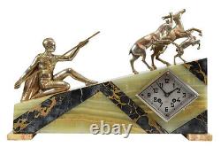 Chasseur Kaminuhr Empire Clock Bronze Antique Clock Cartel Pendulum Art Deco
